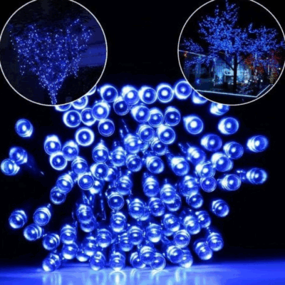QiShi Christmas Solar Lights,39ft 100 LED Garden Waterproof Fairy Solar String Lights for Outdoor,Indoor Garden,Patio,Backyard,Party,ect. (Blue)