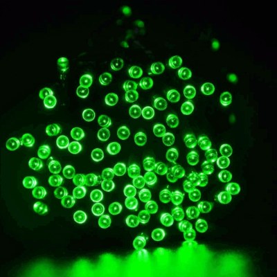 QiShi Christmas solar lights 33ft 100 LED Waterproof Outdoor Decoration Lighting for Patio,Lawn,Garden,Holiday,Christmas,Halloween Decorations (Green)