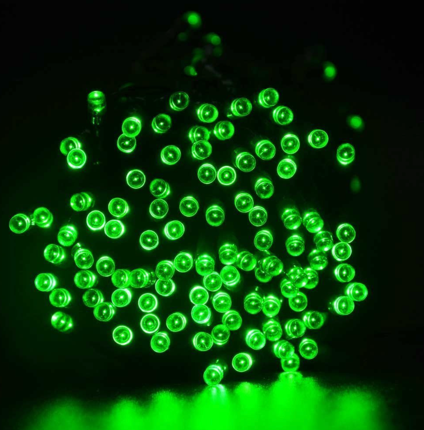 QiShi Christmas solar lights 33ft 100 LED Waterproof Outdoor Decoration Lighting for Patio,Lawn,Garden,Holiday,Christmas,Halloween Decorations (Green)