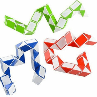 QiShi 5 PCS Fidget Snake Cube Twist Puzzle Magic Snake Sensory Toys Collection Brain Teaser Socking Stuffers Party Favors Game Goodie Bags Fillers for Kids Adults Teens