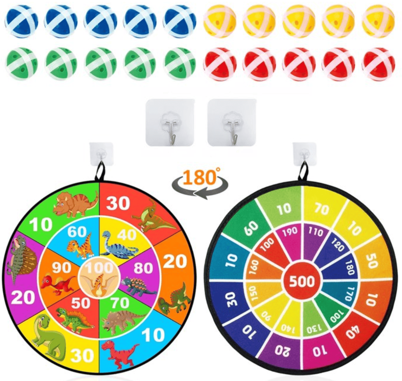 Children's 2-in-1 Dart Board Game Set 28.74" with 20 Sticky Balls, Perfect for Outdoor and Indoor Entertainment, Ideal for Family Gatherings and Parties