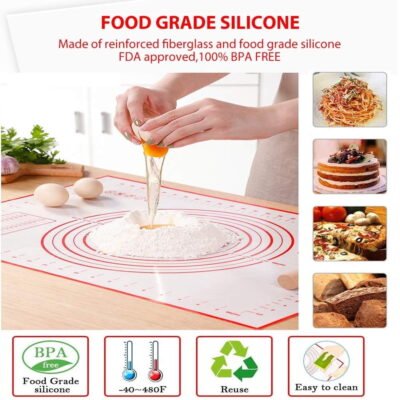 Somnr 15.74” x 23.62” Food-Grade Silicone Baking Mat, Non-Stick, Easy to Clean