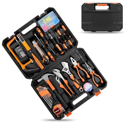 Qishi Tool Set General Household ，High-polish Chrome Finish Adjustable Tool Set, 148 Piece