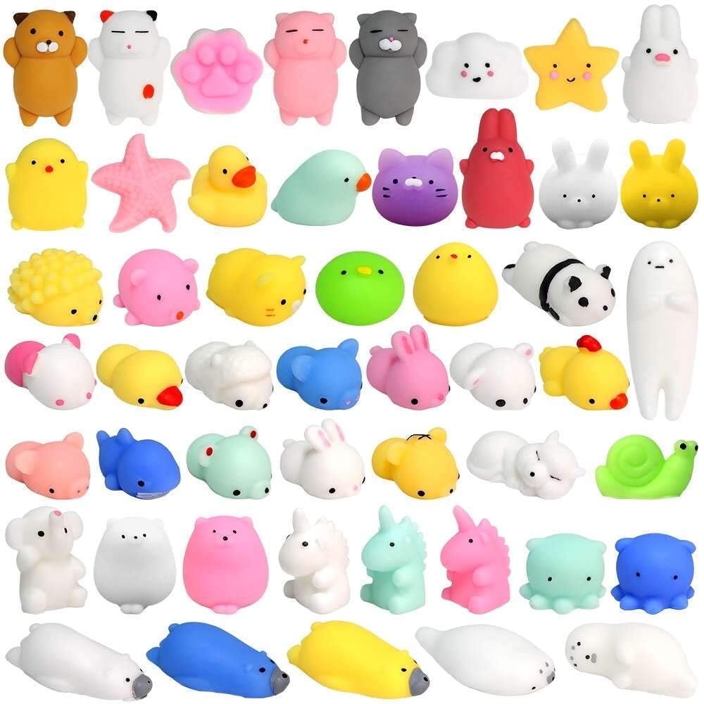 Somnr 36Pcs Random Mini Squishies - Cute Animal Designs for Stress Relief, Birthday Gifts, Kids' Party Favors