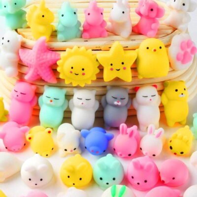 Somnr 36 pack Mochi Animals Squishies Kawaii Mochi Animals Squishies Squeeze Stress Toys Mini Soft Stretchy Unicorn Squeeze Toys Mini Rising Panda Seal Polar Bear Fox Rabbit Cat Claw