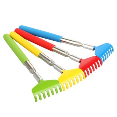 Somnr 4-Pack Retractable Telescoping Back Scratchers Stainless Steel with Non Slip Handle Extends 27 inches Assorted Colors