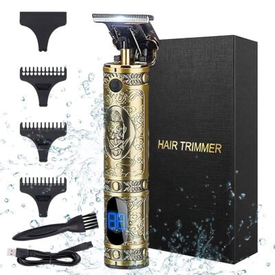 Professional Mens Hair Clippers Zero Gapped Cordless Hair Trimmer Professional Haircut & Grooming Kit for Men Rechargeable LED Display