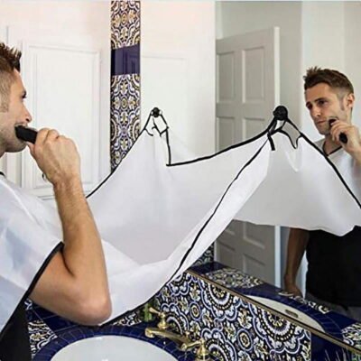 Somnr Beard Bib for Men – Waterproof Shaving Cape with 2 Suction Cups & Storage Bag – Hair Catcher Grooming Apron
