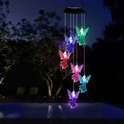 QiShi Angel Wind Chimes, Gifts for mom, Garden Gifts, Wind Chimes Outdoor, Chime Outside, Solar Wind Chimes, Gifts for mom Grandma Family