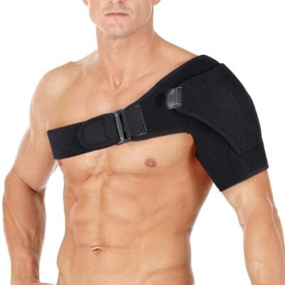 Qishi Shoulder Stability Brace for Men and Women, Pressure Pad Light and Breathable Neoprene Shoulder Support for Rotator Cuff, Dislocated AC Joint, Shoulder Pain, Shoulder Compression Sleeve