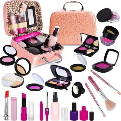 Somnr Kids Makeup Kit for Girl with Make Up Remover - Non Toxic Play Princess Cosmetic Set - Ideal Birthday for Little Girls Ages 3+Year Old Children (Not Real Makeup)