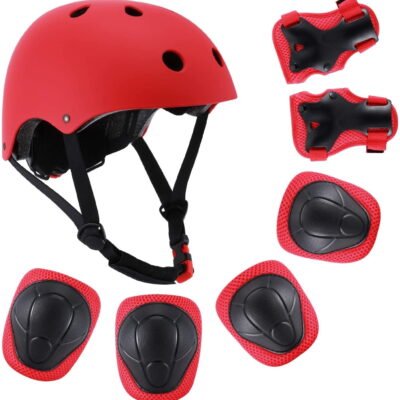 GLUAAE Kids Bike Helmet, Toddler Helmet for Ages 3-10 with Sports-Red