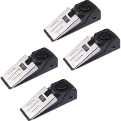 4-Pack Safety Wedge Door Stop Alarm Stopper Blocking Travel Home Security Alert 120db (Pack of 4)