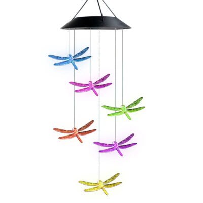 QiShi Wind Chime,wind chimes outdoor,gifts for mom, Dragonfly wind chime,solar wind chimes,mom gifts,birthday gifts for mom,grandma gifts,gardening gift,plastic hangers,outdoor decor