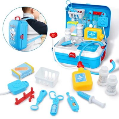 GLUAAE Doctor Kit for Kids, Pretend Medical Set Kids Toy Doctor Medical Playset Equipment 17Pcs Educational Doctor Toys for Toddler Boys Girls