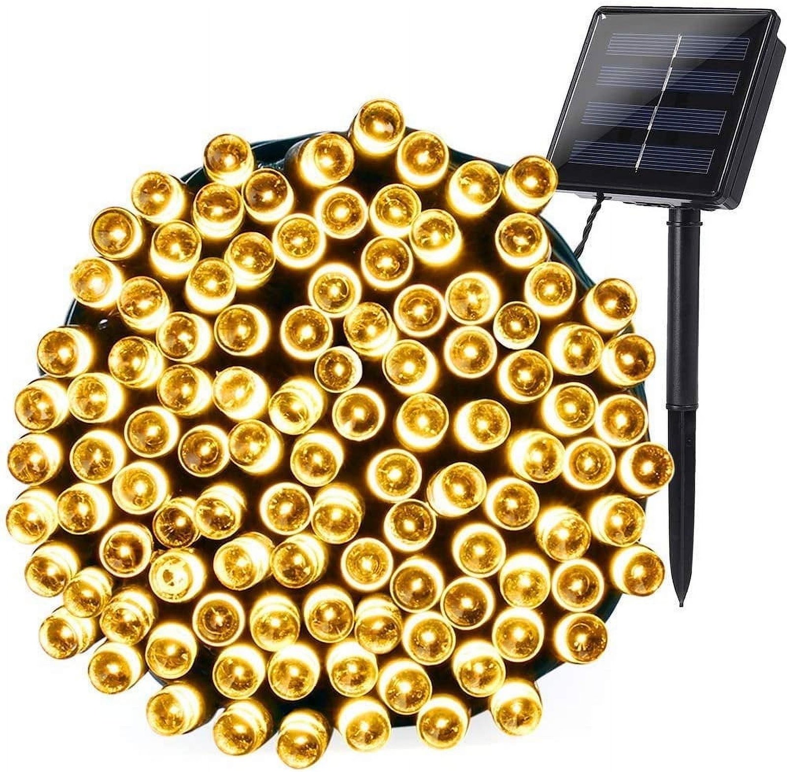 Qishi Christmas solar string lights Outdoor Decoration String Lights 72ft200 LED Lights for Indoor,Outdoor,St.Patrick's Day Thanksgiving,Party,Wedding,Patio,Garden Decoration (Warm White)