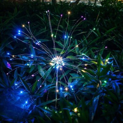 Solar Lights Outdoor Garden Decorative -Solar 120LED Powered 40Copper Wiress Stake String Pathway Light-DIY Flowers for Patio,Backyard Decor 2 Pack(Mulit-Color)