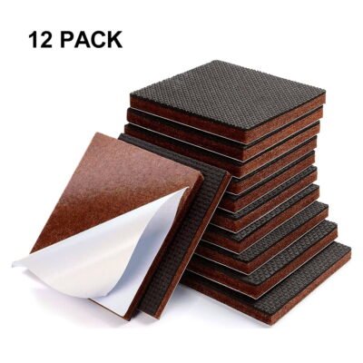 QiShi Non Slip Furniture Pads Premium 12 Pcs 3” Best Furniture Grippers - Selfadhesive Rubber Feet Couch Stoppers