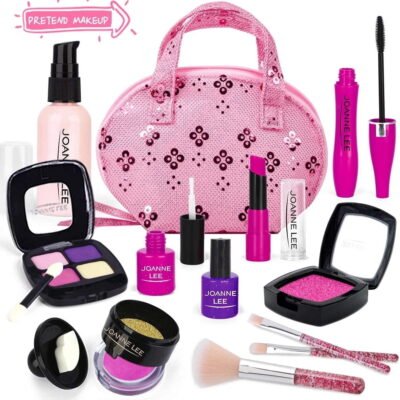 Somnr Girls Toys - Perfect Play Kit for Teens, Pink Kids Toys for 3-8 Year Old Girls, Kids Makeup Kit for Girl with Cosmetic Bag