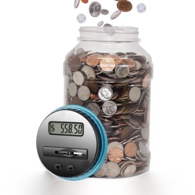 Somnr Transparent Big Coin Bank for US Coins, Automatic Coin Counter with LCD, Digital Piggy Banks Money Savings Jar for Kids Birthday Christmas Day Gift