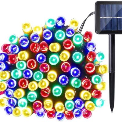QiShi Christmas Solar String Lights Backyard String Lights,39ft 100 LED Outdoor Waterproof Fairy Solar String Lights for Outdoor/Indoor Garden,Patio,Backyard,Party,ect. (Multi-color)-1Pack