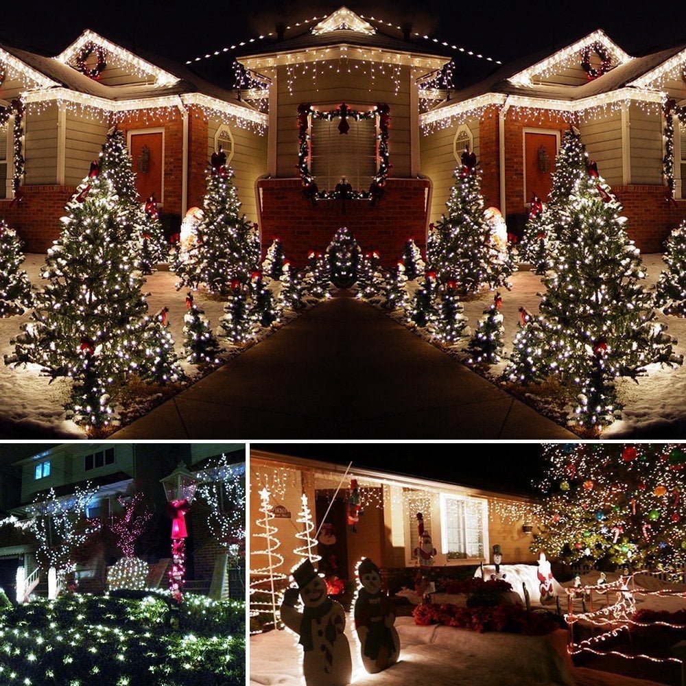 Somnr Christmas solar string lights Outdoor Decoration String Lights 72ft200 LED Lights for Indoor,Outdoor,St.Patrick's Day Thanksgiving,Party,Wedding,Patio,Garden Decoration (Warm White)