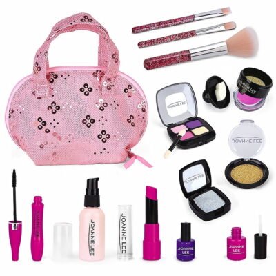 GLUAAE Pretend Makeup for Kids Makeup Kit for Girls 12 PCS Pretend Play Makeup Girl Toys Cosmetic Toy Makeup Toys for 3+Year Old Girls Birthday Gifts (Not Real Makeup)
