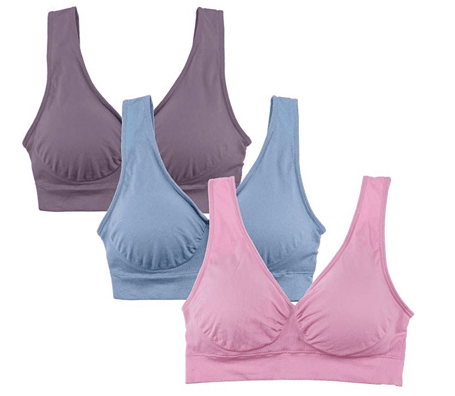 Somnr Bra Womens 3 Pack - Wireless Bra for Women, Solid Color Seamless Bra