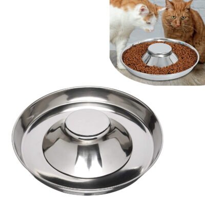Stainless Steel Bowls for Puppies, Cats, and Dogs. Suitable for weaning, feeding, and litter feeding(13.4")