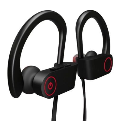 QiShi Bluetooth Headphones, Best Wireless Sports Earphones w/Mic IPX7 Waterproof HD Stereo Sweatproof in-Ear Earbuds Gym Running Workout 8 Hour Battery Noise Cancelling Headsets