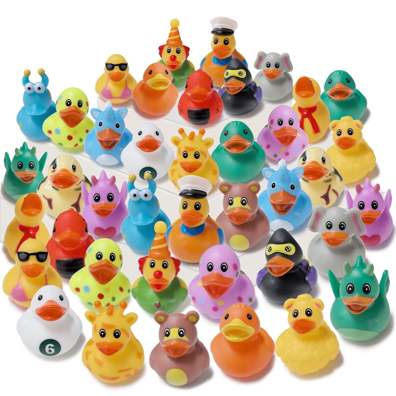 SOMNR 40 Pcs Rubber Ducks, Random Assortment Mini Bulk Floater Duck Toys, Kids Baby Bath Pool Toys, Birthday Gifts, Party Favors for Toddlers 1-3