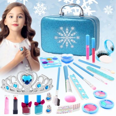 Somnr Kids Makeup Kit Girls Toy - Washable Makeup Set for Girls Non Toxic Real Make up for Toddler Children Princess Beauty Toys for 4+ Year Old Christmas Birthday Gifts.