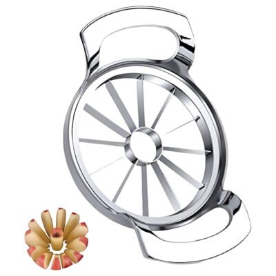 Somnr Apple Slicer Upgraded Version 12-Blade Extra Large Apple Corer, Stainless Steel Ultra-Sharp Apple Cutter for up to 4 inches Apples.Silver