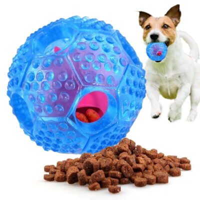 Qishi Interactive Dog Toy – Treat Dispenser & Dental Cleaning Chew Toy for Puppies and Small Dogs-Blue
