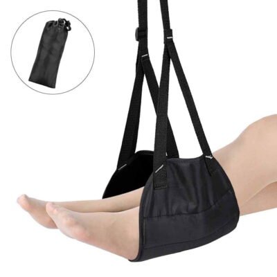 Qishi Airplane Footrest Made with Premium Memory Foam - Airplane Travel Accessories-Black/1PACK