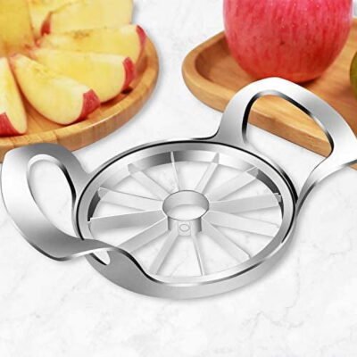 Somnr Apple Slicer ,Upgraded Version of Heavy-Duty Apple Slicer 12-Blade Oversized Apple Corer And Divider, Divider for Up to 4 Inches Apples,Silver
