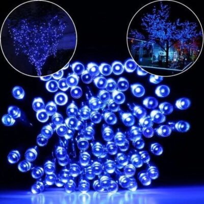 Somnr 100 LED Solar String Lights - 39ft Waterproof Outdoor/Indoor Christmas Decor (Blue)
