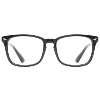 Somnr Blue Light Filter Computer Glasses for Blocking UV Blue Ray Minimize Headache [Anti Digital Eye Fatigue] Transparent Lens, Unisex - Black