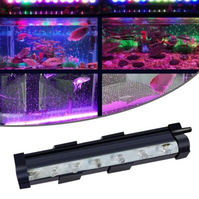 Somnr Aquarium Light with 2 Pcs of Moveable Suction Cups, 5.9" LED Fish Tank Light with 7 Color Changing, Submersible LED Aquarium Lights for Fish Tank