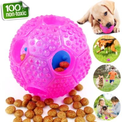 Qishi Pink Interactive Dog Toy – Treat Dispenser & Dental Cleaning Chew Toy for Puppies and Small Dogs