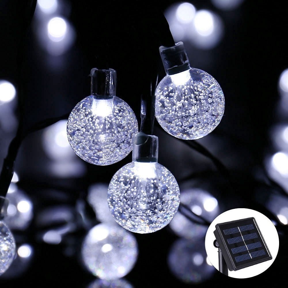Somnr Solar String Lights Crystal Globe Fairy Lights Decoration (30 LED White)