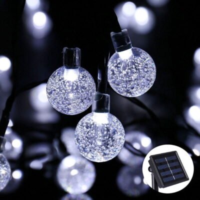 Somnr Solar String Lights Crystal Globe Fairy Lights Decoration (30 LED White)