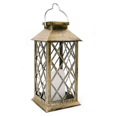 QiShi Solar Lantern,Outdoor Waterproof Flickering Flameless Candle Lantern,Solar Lanterns Outdoor Hanging for Patio,Garden,Yard