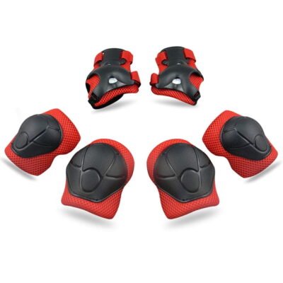 Kids Protective Gear Set Knee Pads for Kids 3-8 Years Toddler Knee and Elbow Pads with Wrist Guards 3 in 1 for Skating Cycling Bike Rollerblading Scooter-Red