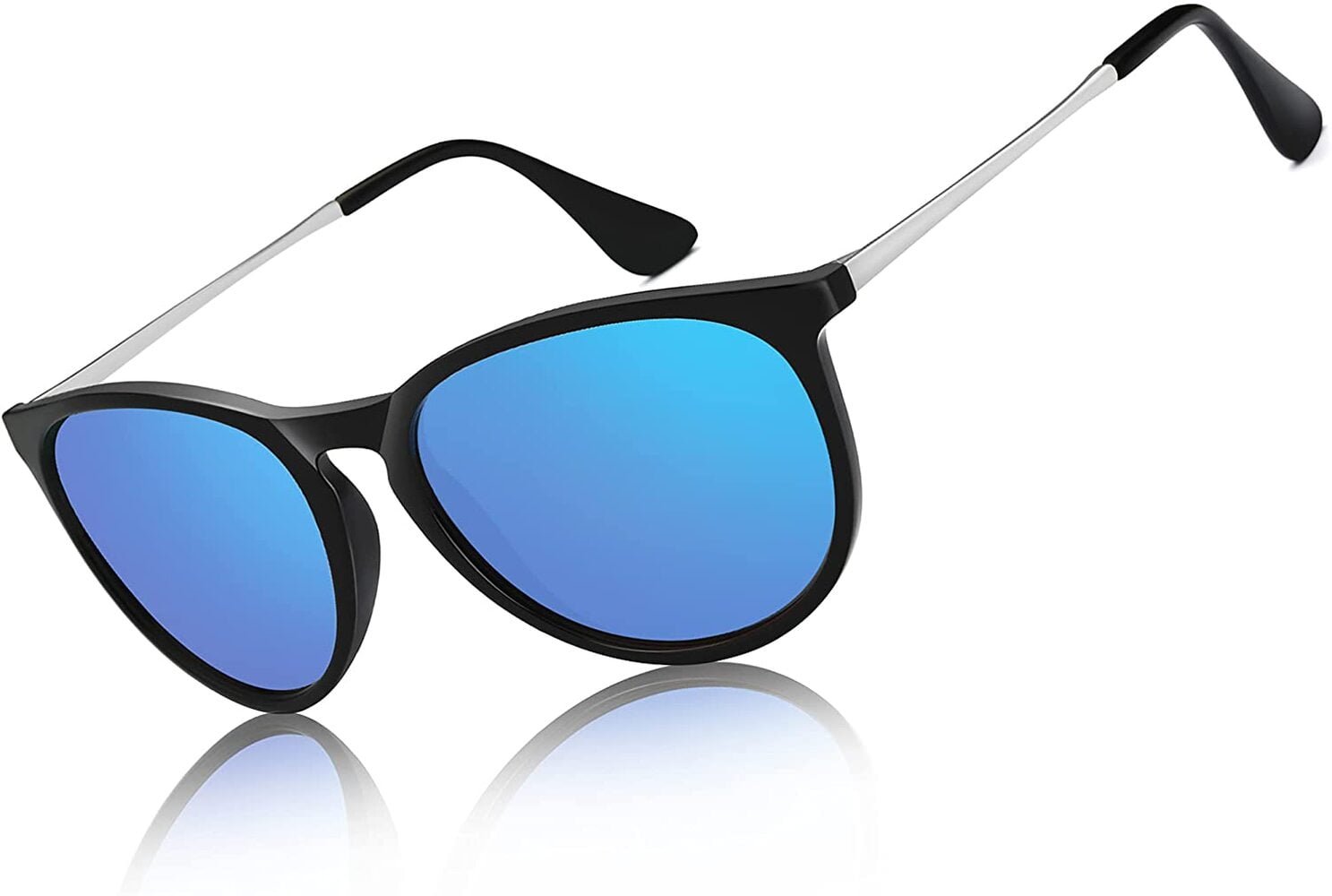 QiShi Vintage Round Sunglasses for Women Men Classic Retro Designer Style-Blue