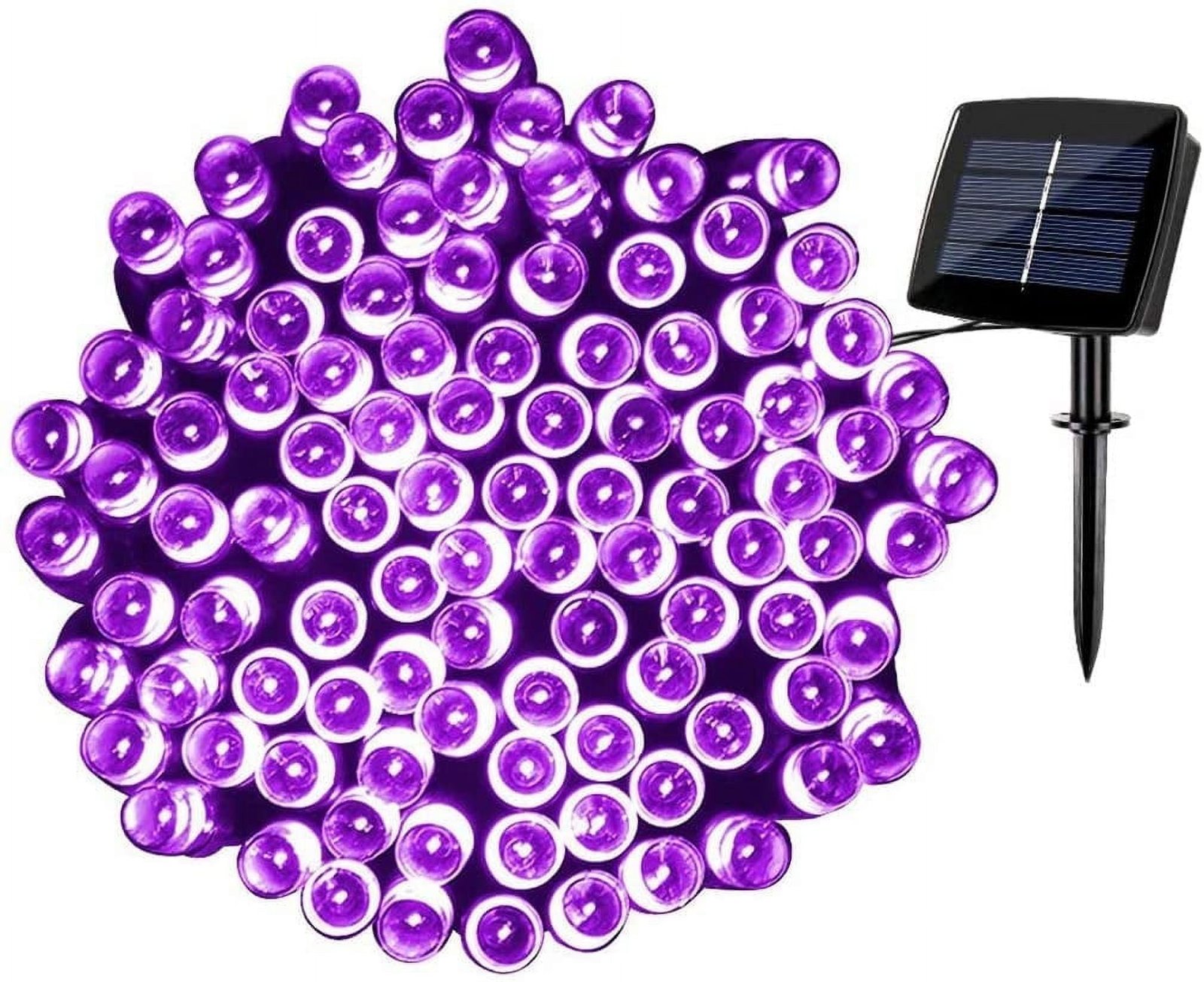 Qishi Christmas string lights 200 LED Solar Outdoor Lights 72 ft Fairy Decorative Solar String Lights for Garden Patio Party Wedding and ect.(Purple)