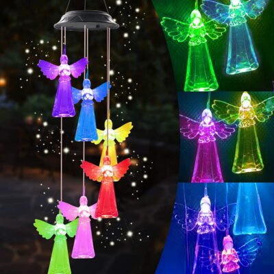 QiShi Angel Wind Chimes, Gifts for mom, Garden Gifts, Wind Chimes Outdoor, Chime Outside, Solar Wind Chimes, Gifts for mom Grandma Family