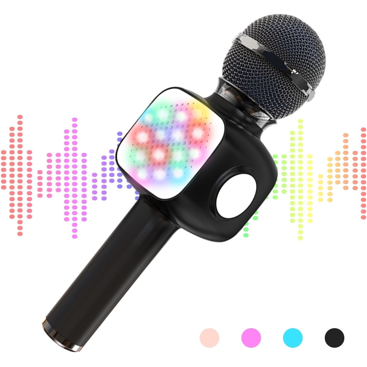 SOMNR Bluetooth Karaoke Microphone - Wireless Singing Mic Speaker for Kids & Adults-Black