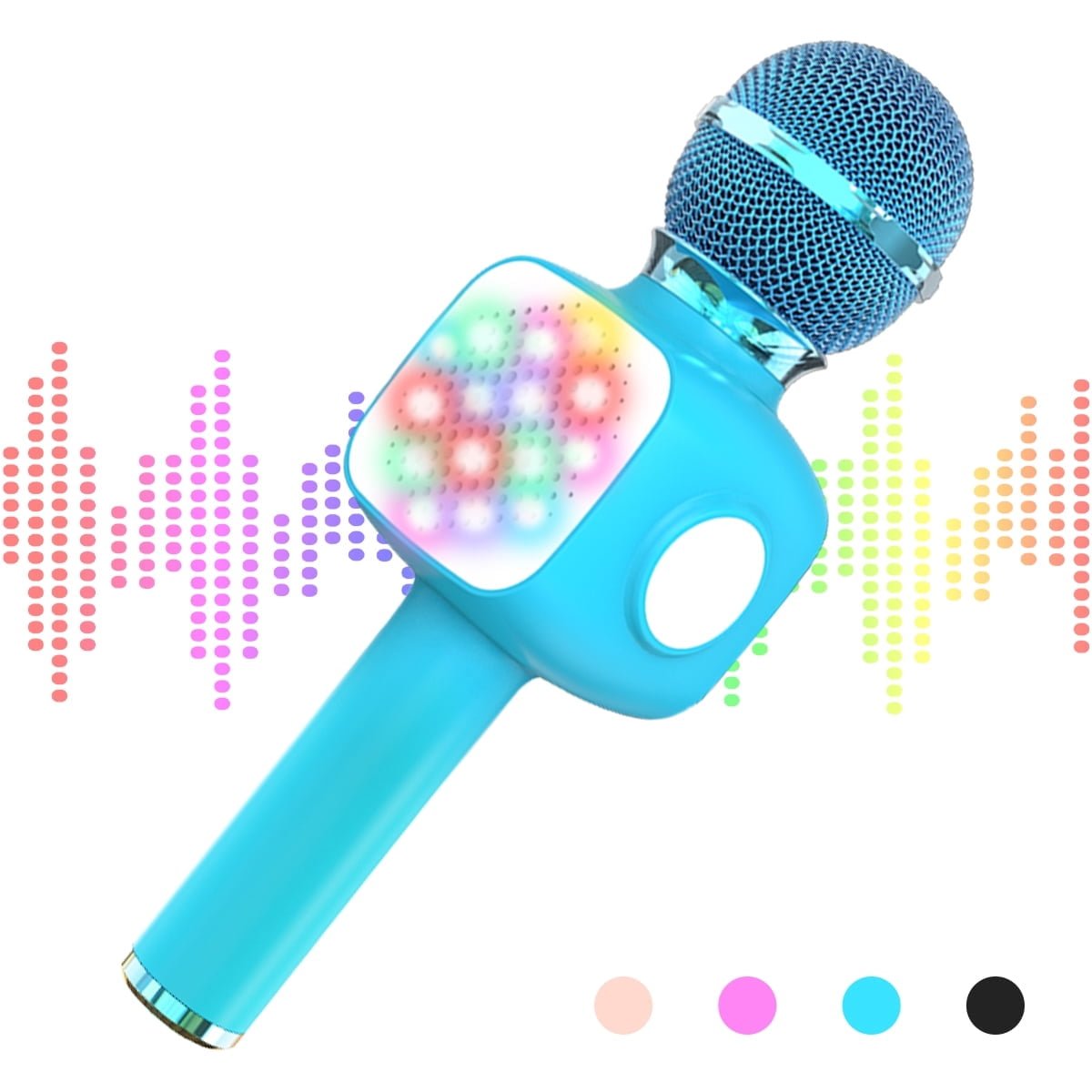 SOMNR Bluetooth Karaoke Microphone - Wireless Singing Mic Speaker for Kids & Adults-Blue