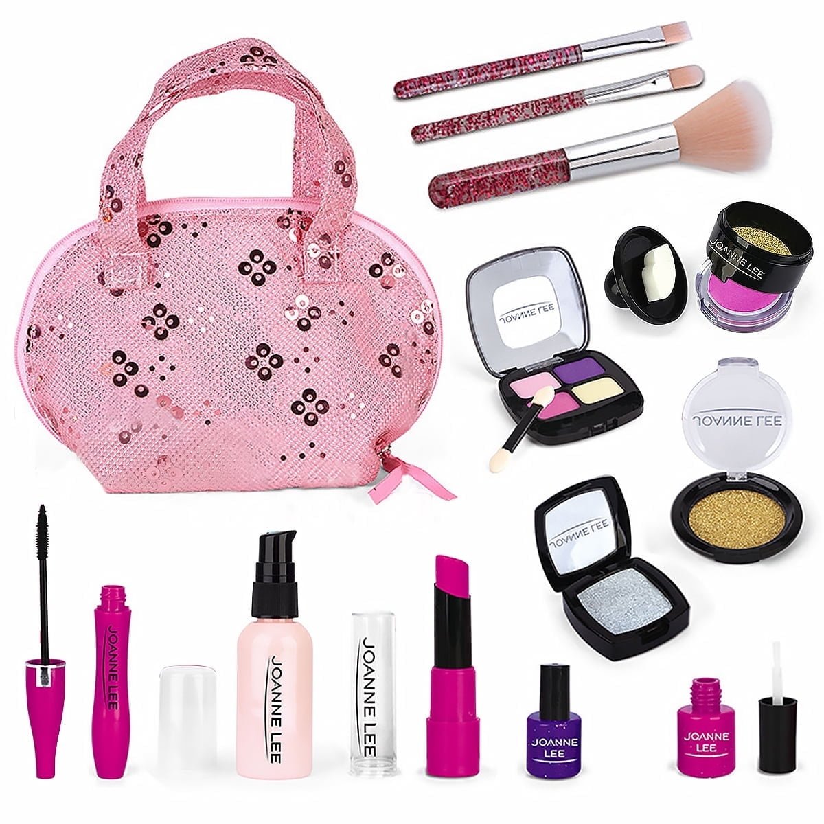 SOMNR Pretend Makeup for Kids Makeup Kit for Girls 12 PCS Pretend Play Makeup Girl Toys Cosmetic Toy Makeup Toys for 3+Year Old Girls Birthday Gifts (Not Real Makeup)